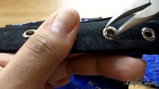 HOW TO REMOVE GROMMETS Grommet Replacement part 1  Lucys Corsetry [upl. by Grussing]