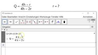 Formeln umformen mit GeoGebra [upl. by Aynekal]