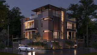 Exterior Night Render in VRay 3DsMax Complete Tutorial [upl. by Neit]