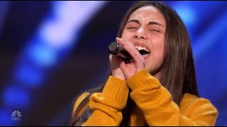 Ashley Marina 12YearOld WOWS With An Emotional Original For Her Dad Americas Got Talent [upl. by Nayab]