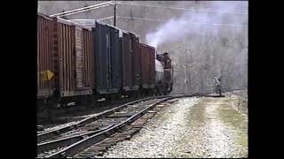 Bangor and Aroostook Yard switching Millinocket Maine April 2000 [upl. by Anilam]