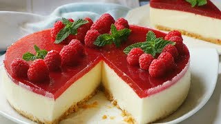 Tarta de queso SIN HORNO con mermelada fácil y rápida [upl. by Ydniahs]