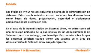 ¿Qué es un Administrador Jr de Sistemas Linux [upl. by Tadeas]