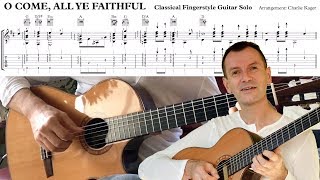 ADESTE FIDELES TABS Fingerstyle Guitar LYRICS venite adoremus [upl. by Herold]