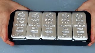 Unboxing 15 Kilos of Silver Bars  Silver Monster Box [upl. by Sidras]