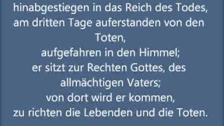 Apostles Creed  Das Apostolische Glaubensbekenntnis [upl. by Asiil]