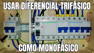 USAR DIFERENCIAL TRIFÁSICO COMO MONOFÁSICO [upl. by Marasco]