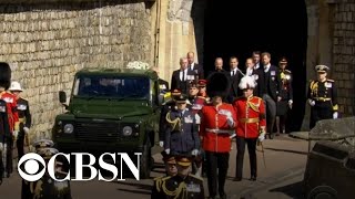 Funeral procession held for Prince Philip [upl. by Einnalem]