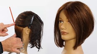 Basic ALine Triangular Bob Haircut Tutorial [upl. by Anisirhc]