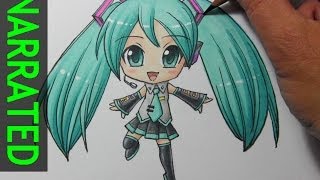 How to Draw Chibi Hatsune Miku Narrated Step by Step [upl. by Dickens]