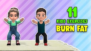 11 Kids Exercises To Burn Fat At Home [upl. by Aihtak559]