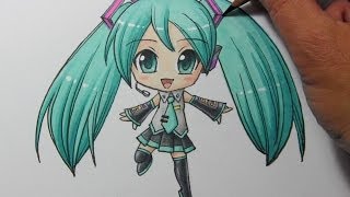 Drawing Time Lapse Chibi Hatsune Miku [upl. by Eenattirb]