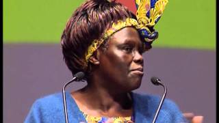 Wangari Maathais speech at World Forum Lille 2008  VO [upl. by Ahsini]