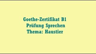 GoetheZertifikat B1 Prüfung Sprechen Thema Haustier [upl. by Tennaj]