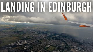 UNEDITED A stunningly atmospheric approach and landing at Edinburgh Airport  welcome to Scotland [upl. by Xonnel202]