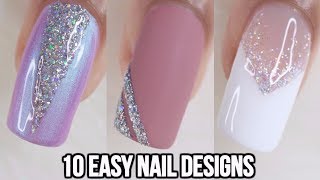 10 EASY GLITTER NAIL IDEAS NAIL ART COMPILATION [upl. by Rance58]