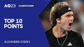 Alexander Zverev  Top 10 Points  Australian Open 2023 [upl. by Etakyram]