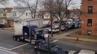 truck making tight turn on residental street [upl. by Novia317]