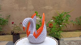 How to make 3D ORIGAMI SWAN  DIY Easy Tutorial  Craft 4 U [upl. by Naus]