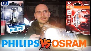 Philips RacingVision vs Osram NightBreaker Laser  Endurance amp Brightness Test [upl. by Stroud]