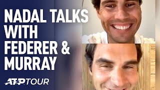 Rafael Nadal Chats With Roger Federer amp Andy Murray  ATP [upl. by Sadoff710]