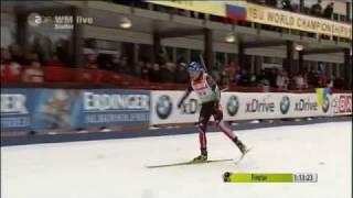 Magdalena Neuner  2011 World Championships womens relay [upl. by Atilef]