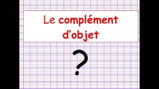 Le complément dobjet [upl. by Tevlev]