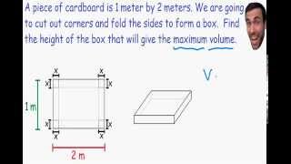 Optimization  Maximum volume of box [upl. by Ainig447]