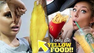 I only ate YELLOW food for 24 HOURS challenge [upl. by Erek]