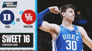 Duke vs Houston  Sweet 16 NCAA tournament extended highlights [upl. by Yecac]