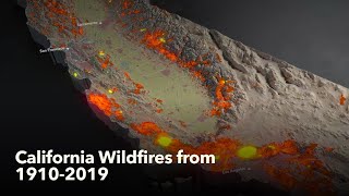 Animated Maps California Wildfires from 19102019 [upl. by Yniffit408]