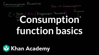 Consumption function basics  Macroeconomics  Khan Academy [upl. by Nolyarb]