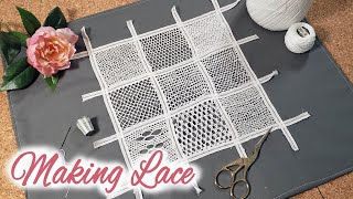 Making Lace with a Needle and Thread  A Needle Lace Sampler [upl. by Portie]