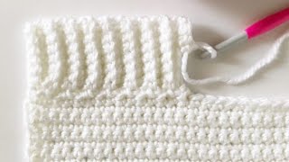 Back Loop Single Crochet Ribbed Border [upl. by Betta]