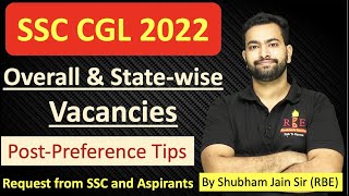 SSC CGL 2022 Statewise Vacancies Post preference important details [upl. by Dnomse]