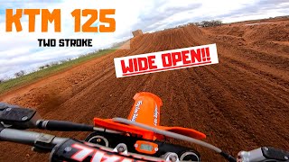 KTM 125 WIDE OPEN AT EUROPES FASTEST SAND TRACK [upl. by Nylaf]