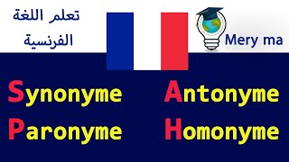 Synonyme Antonyme Paronyme et Homonyme [upl. by Ardnasirhc]