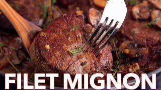 Filet Mignon with Mushroom Cream Sauce Recipe [upl. by Cirilo108]