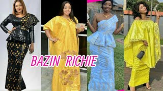 MODE SENEGALAISE  BOUBOU STYLES 2021 MODÈLE DE ROBE EN BAZIN  MODÈLE SÉNÉGALAISE 2021 [upl. by Anirbaz]