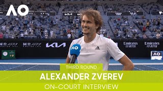 Alexander Zverev OnCourt Interview 3R  Australian Open 2022 [upl. by Imaon]