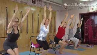 Iyengar Yoga Principles3 with Carrie Owerko Utkatasana [upl. by Heeley274]