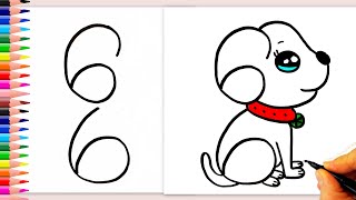 66dan Çok Kolay Sevimli Köpek Çizimi  How To Draw a Cute Dog Very Easy [upl. by Partan]