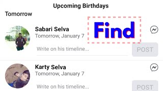 How To SeeFind Upcoming Birthdays On Facebook [upl. by Mccullough799]