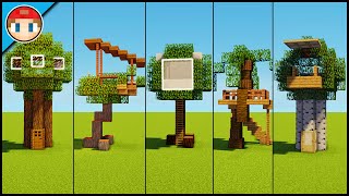 5 Minecraft Tree Houses  Easy Tutorial You Can Build Too [upl. by Hutt]