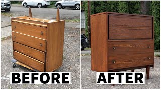 Refinishing A Vintage Dresser  Furniture Restoration [upl. by Gussie913]