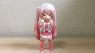 Hatsune Miku Sakura Papercraft [upl. by Drarreg]