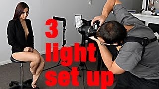 LIVE Photoshoot  3 light portrait amp DIY GOBO background [upl. by Artemus]