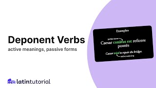 Deponent Verbs [upl. by Htebsil302]