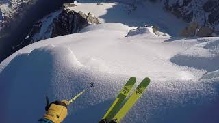 Ski de pente raide Aiguille Verte  Couloir Cordier 55 E4 [upl. by Beare]