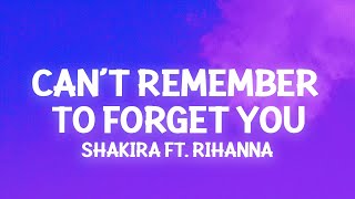 Shakira  Cant Remember to Forget You Lyrics ft Rihanna [upl. by Sarchet]